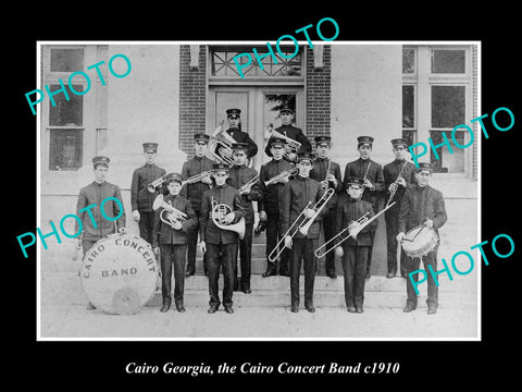 OLD LARGE HISTORIC PHOTO OF CAIRO GEORGIA, THE CAIRO TOWN BRASS BAND c1910