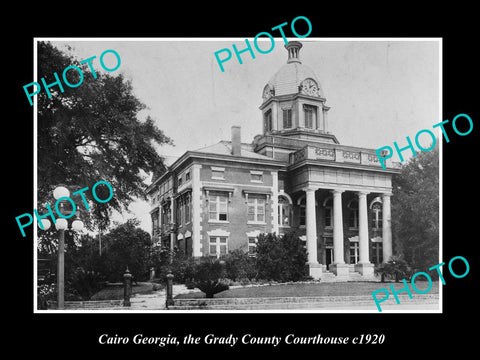 OLD LARGE HISTORIC PHOTO OF CAIRO GEORGIA, THE GRADY COUNTY COURT HOUSE c1920