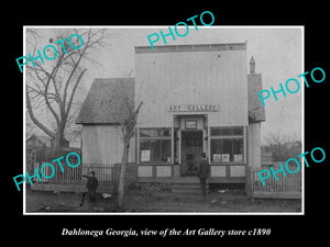 OLD LARGE HISTORIC PHOTO OF DAHLONEGA GEORGIA, THE ART GALLERY STORE c1890