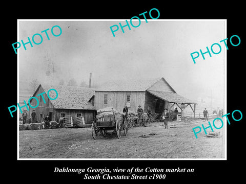 OLD LARGE HISTORIC PHOTO OF DAHLONEGA GEORGIA, VIEW OF THE COTTON MARKET c1890