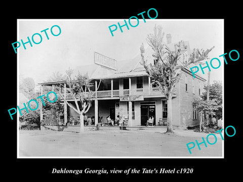 OLD LARGE HISTORIC PHOTO OF DAHLONEGA GEORGIA, VIEW OF THE TATE'S HOTEL c1920