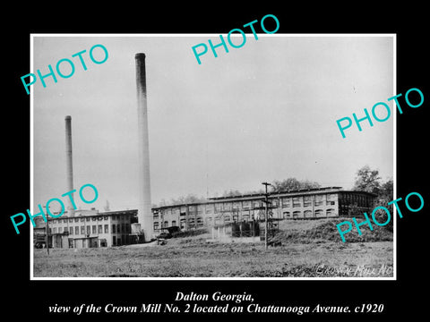 OLD LARGE HISTORIC PHOTO OF DALTON GEORGIA, THE CROWN MILL FACTORY c1920