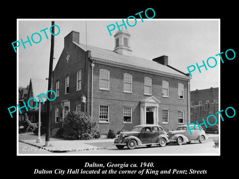 OLD LARGE HISTORIC PHOTO OF DALTON GEORGIA, VIEW OF THE CITY HALL c1940