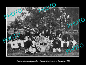 OLD LARGE HISTORIC PHOTO OF EATONTON GEORGIA, THE TOWN CONCERT BAND c1910