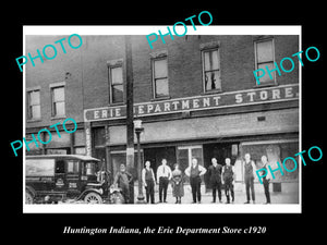 OLD LARGE HISTORIC PHOTO OF HUNTINGTON INDIANA, THE ERIE DEPARTMENT STORE c1920