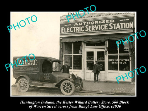 OLD LARGE HISTORIC PHOTO OF HUNTINGTON INDIANA, WILLARD ELECTRIC STATION c1920