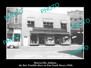 OLD LARGE HISTORIC PHOTO OF MONROEVILLE INDIANA, THE BEN FRANKLIN STORE c1940s