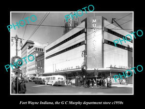 OLD LARGE HISTORIC PHOTO OF FORT WAYNE INDIANA, THE MURPHY DEPARTMENT STORE 1950