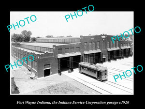 OLD LARGE HISTORIC PHOTO OF FORT WAYNE INDIANA, THE SERVICES Corp GARAGE c1920