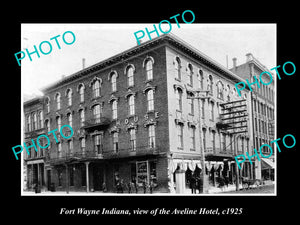 OLD LARGE HISTORIC PHOTO OF FORT WAYNE INDIANA, VIEW OF THE AVELINE HOTEL c1925