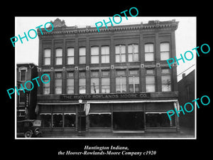 OLD LARGE HISTORIC PHOTO OF HUNTINGTON INDIANA, HOOVER ROWLANDS MOORE Co c1920