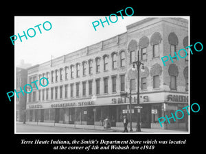 OLD LARGE HISTORIC PHOTO OF TERRE HAUTE INDIANA, THE SMITH DEPARTMENT STORE 1940