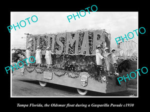 OLD LARGE HISTORIC PHOTO OF TAMPA FLORIDA, THE OLDSMAR PARADE FLOAT c1930