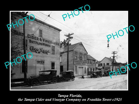 OLD LARGE HISTORIC PHOTO OF TAMPA FLORIDA, THE CIDER & VINEGAR COMPANY c1925