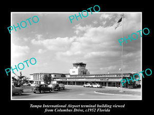 OLD LARGE HISTORIC PHOTO OF TAMPA FLORIDA, THE TAMPA AIRPORT TERMINAL c1952