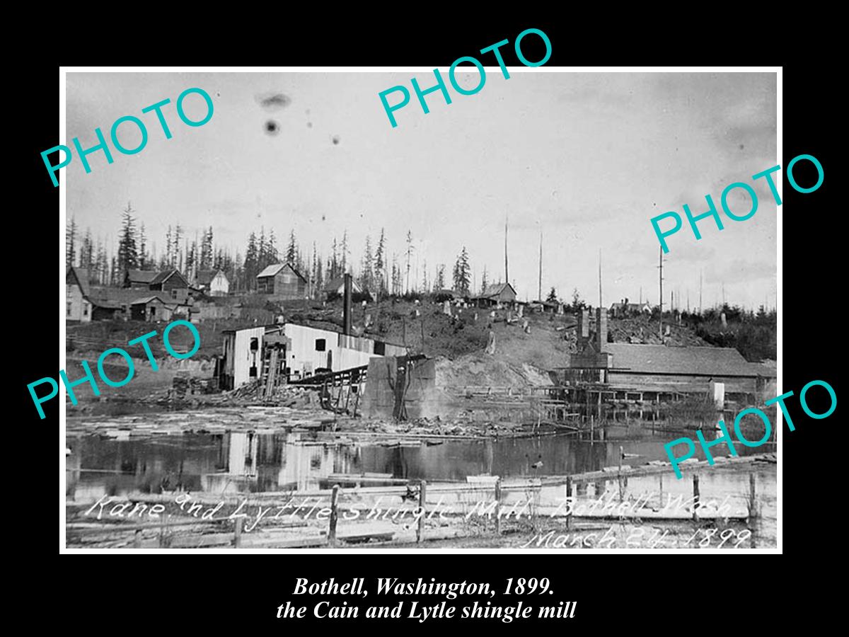 Old Large Historic Photo Of Bothell Washington, View Of The Shingle Mi ...
