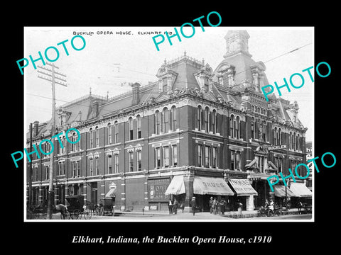 OLD LARGE HISTORIC PHOTO OF ELKHART INDIANA, THE BUCKLEN OPERA HOUSE c1910