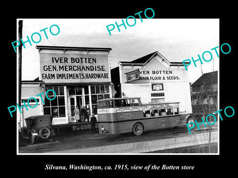 OLD LARGE HISTORIC PHOTO OF SILVANA WASHINGTON, THE IVOR BOTTEN STORE c1915