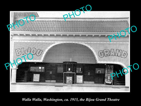 OLD LARGE HISTORIC PHOTO OF WALLA WALLA WASHINGTON, THE BIJOU THEATER c1915