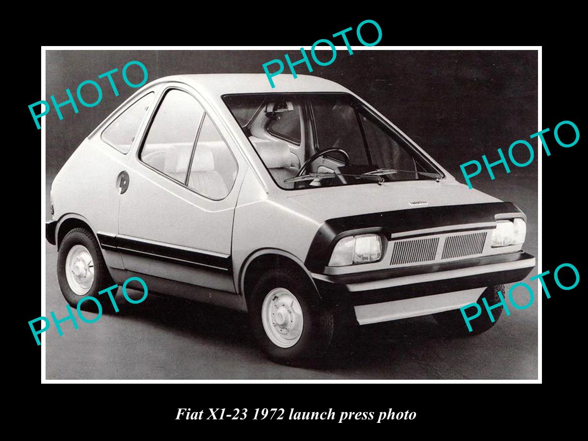 OLD LARGE HISTORIC PHOTO OF 1972 FIAT X1-23 MINI CAR LAUNCH PRESS PHOTO 1