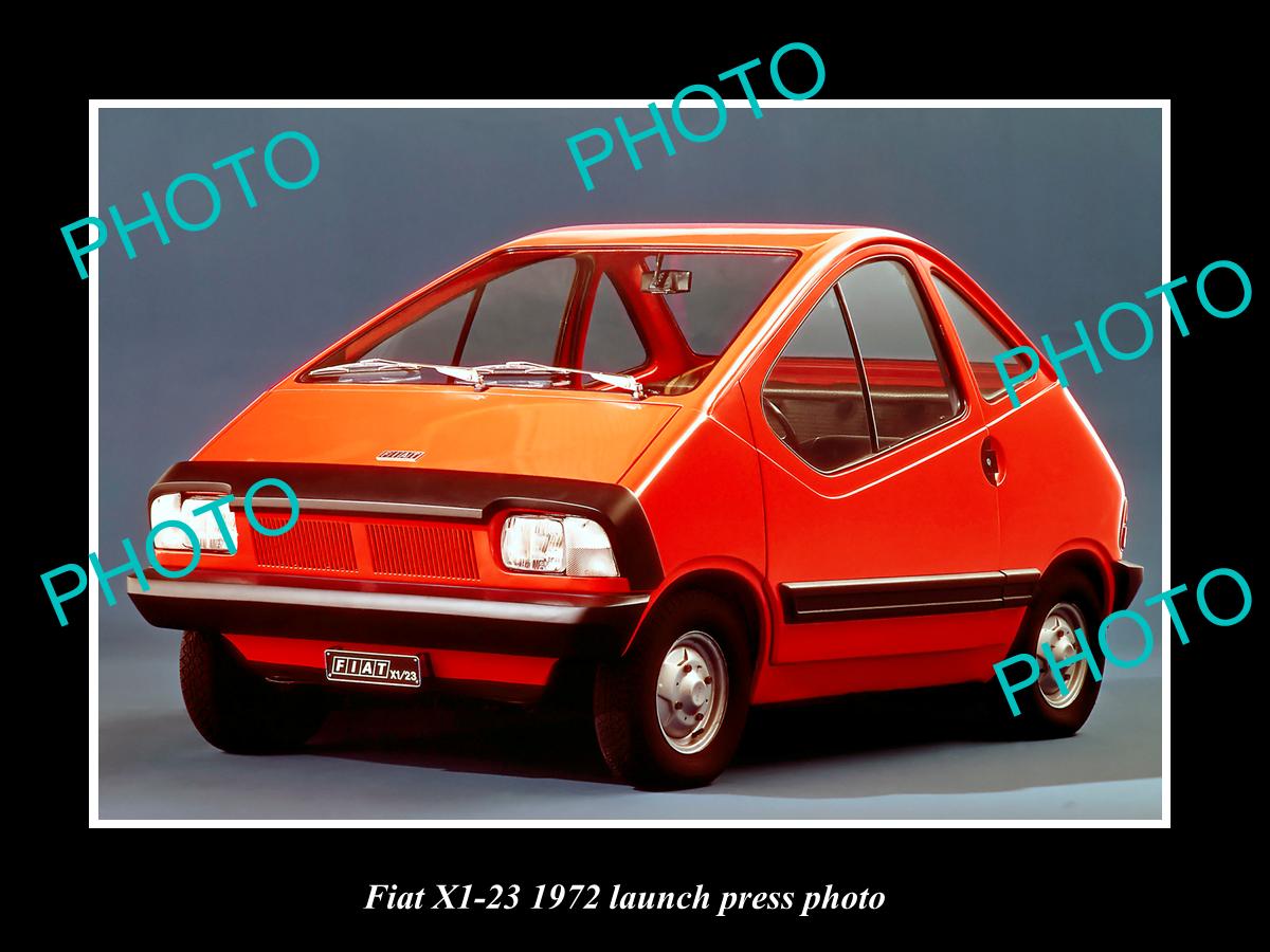 OLD LARGE HISTORIC PHOTO OF 1972 FIAT X1-23 MINI CAR LAUNCH PRESS PHOTO 2