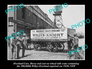 OLD LARGE HISTORIC PHOTO OF THE WILLYS OVERLAND CAR 100,000th EXPORT c1920s NSW