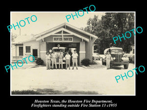 OLD LARGE HISTORIC PHOTO OF HOUSTON TEXAS, THE FIRE DEPARTMENT STATION No13 1955