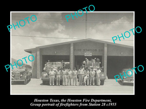 OLD LARGE HISTORIC PHOTO OF HOUSTON TEXAS, THE FIRE DEPARTMENT STATION No28 1955