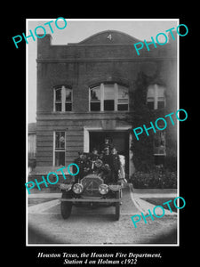 OLD LARGE HISTORIC PHOTO OF HOUSTON TEXAS, THE FIRE DEPARTMENT STATION No4 1922