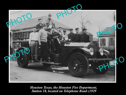 OLD LARGE HISTORIC PHOTO OF HOUSTON TEXAS, THE FIRE DEPARTMENT STATION No18 1929