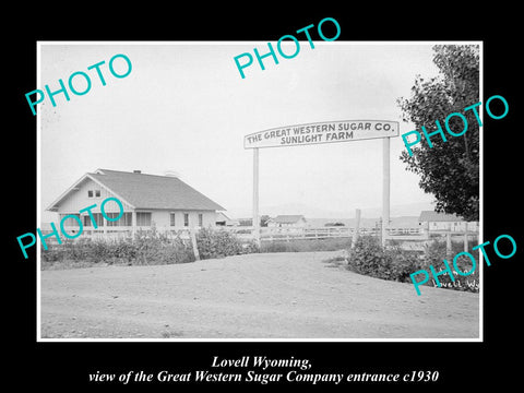 OLD LARGE HISTORIC PHOTO OF LOVELL WYOMING, THE GREAT WESTERN SUGAR Co c1930 2