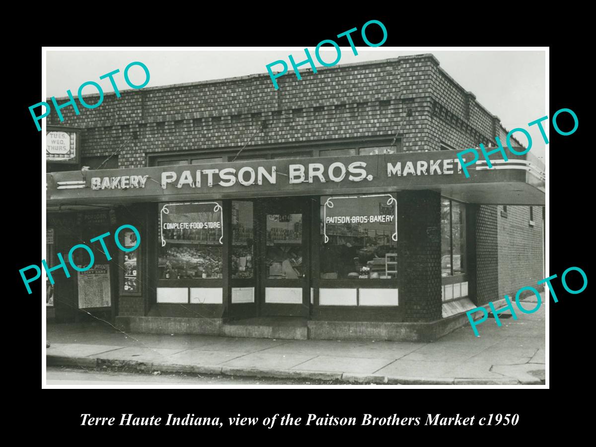 OLD LARGE HISTORIC PHOTO OF TERRE HAUTE INDIANA, THE PAITSON Bros BAKERY c1950