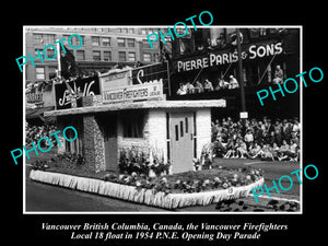 OLD HISTORIC PHOTO OF VANCOUVER CANADA, PNE PARADE, 1954 FIRE BRIGADE ...