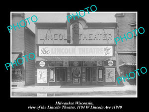 OLD LARGE HISTORIC PHOTO OF MILWAUKEE WISCONSIN, THE LINCOLN THEATER c1940