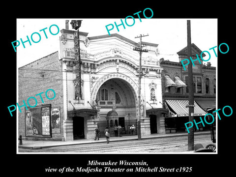 OLD LARGE HISTORIC PHOTO OF MILWAUKEE WISCONSIN, THE MODJESKA THEATER c1925