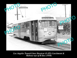 OLD LARGE HISTORIC PHOTO OF LOS ANGELES TRANSIT LINES STREETCAR, CAR 3011 c1950s