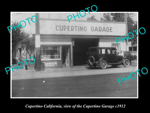 OLD LARGE HISTORIC PHOTO OF CUPERTINO CALIFORNIA THE CUPERTINO MOTOR GARAGE 1912