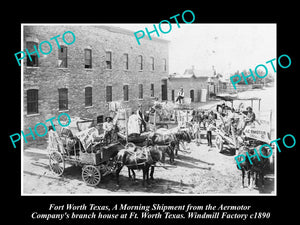 OLD LARGE HISTORIC PHOTO OF FORT WORTH TEXAS, THE AERMOTOR WINDMILL FACTORY 1890