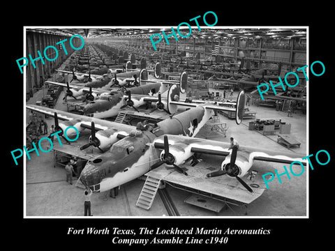 OLD LARGE HISTORIC PHOTO OF FORT WORTH TEXAS, LOCKHEED AERONAUTICS PLANT c1940