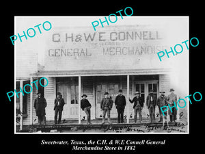 OLD LARGE HISTORIC PHOTO OF SWEETWATER TEXAS, THE CONNELL GENERAL STORE c1882