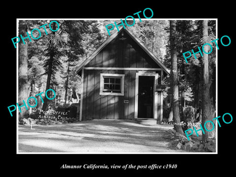 OLD LARGE HISTORIC PHOTO OF ALMANOR CALIFORNIA, VIEW OF THE POST OFFICE c1940