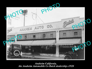 OLD LARGE HISTORIC PHOTO OF ANAHEIM CALIFORNIA, THE BUICK CAR DEALERSIP c1920