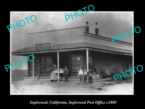 OLD LARGE HISTORIC PHOTO OF INGLEWOOD CALIFORNIA, VIEW OF THE POST OFFICE c1880