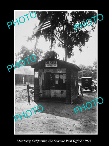 OLD LARGE HISTORIC PHOTO OF MONTEREY CALIFORNIA, THE SEASIDE POST OFFICE c1923