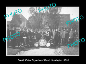 OLD LARGE HISTORIC PHOTO OF SEATTLE POLICE DEPARTMENT BRASS BAND WASHINGTON 1920