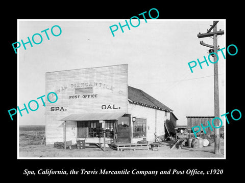 OLD LARGE HISTORIC PHOTO OF SPA CALIFORNIA, VIEW OF THE POST OFFICE & STORE 1920