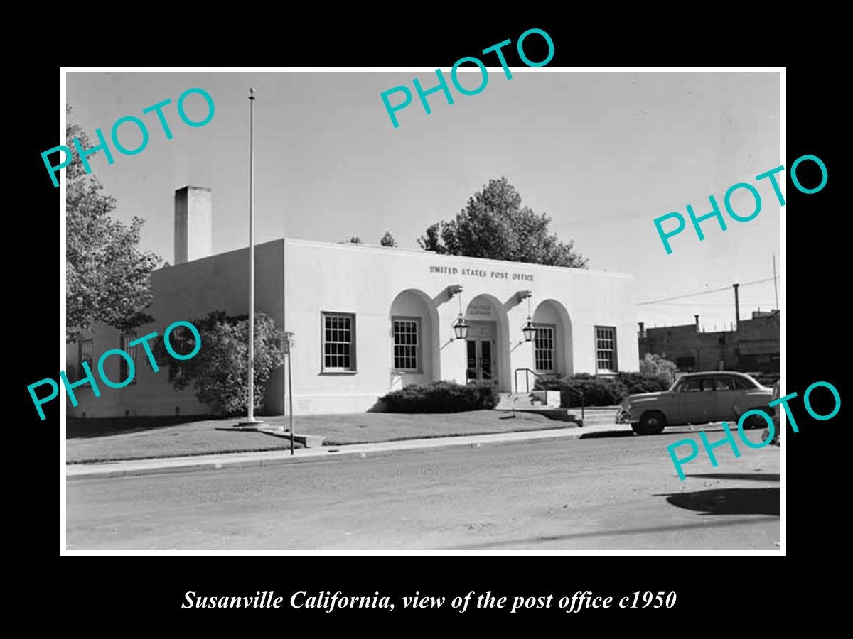 OLD LARGE HISTORIC PHOTO OF SUSANVILLE CALIFORNIA, VIEW OF THE POST OFFICE c1950