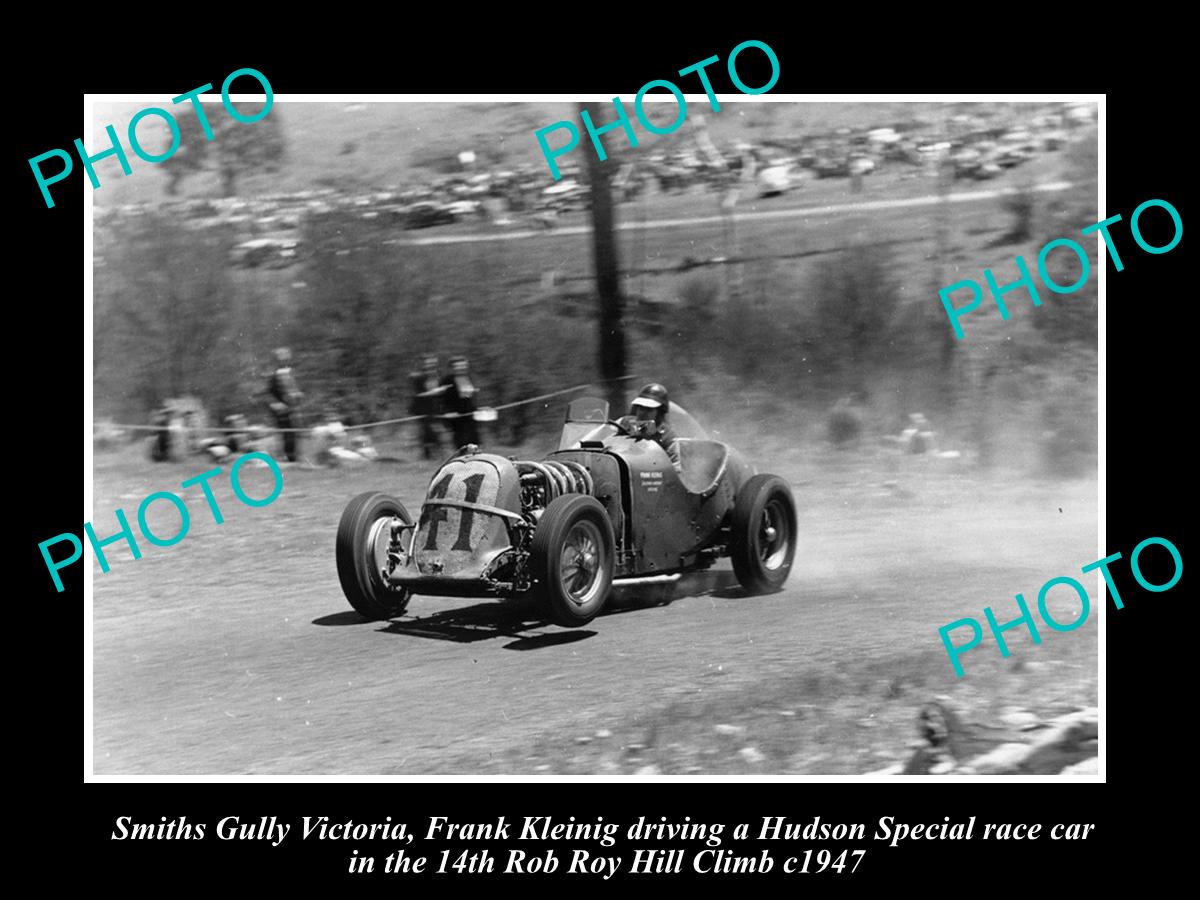 HISTORIC MOTOR RACING PHOTO OF ROB ROY HILL CLIMB, HUDSON SPECIAL RACE CAR c1947