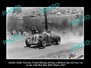 HISTORIC MOTOR RACING PHOTO OF ROB ROY HILL CLIMB, HUDSON SPECIAL RACE CAR c1947