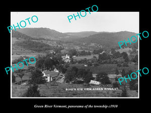 OLD LARGE HISTORIC PHOTO OF GREEN RIVER VERMONT, PANORAMA OR THE TOWNSHIP c1910